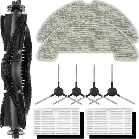 (9 Pièces) W11/W9 de Rechange Pour Aspirateur Robot Vexilar W11/W9, 1 Brosse à Rouleau, 4 Brosses latérales, 2 Filtres HEPA Avec Filtres en Mousse, 2 Tampons de Nettoyage, Kit d'accessoires (1/5)