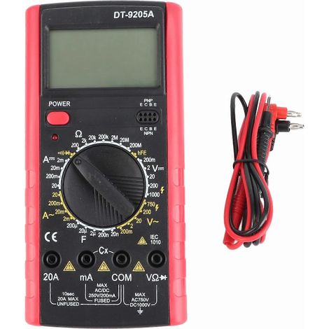 DT 9205A Digitales Multimeter mit Brandschutz – Spannungs- und Stromprüfer – Elektrikerwerkzeug