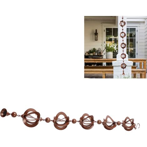 Dekorative Regenrinne aus Metall 108 cm lange, drehbare Hänge-Regenrinnenkette Einfache Montage mit Haken (1/5)