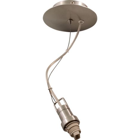 Hängeleuchte mit Edelstahlseil 1xg9 h.reg.xd.12cm nickel