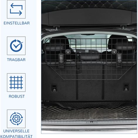Barrière de protection pour chien auto universelle, grille coffre réglable 90-120 cm, métal (1/5)