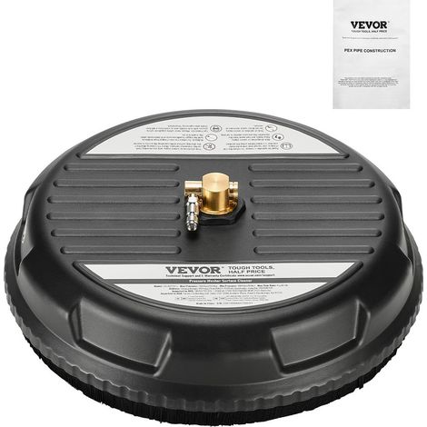 Nettoyeur de surface pour nettoyeur haute pression 385 mm, accessoire nettoyeur sol en plastique sur roues, 275 bar max. connecteur 0,635 cm 2 buses de pulvérisation pour béton, trottoir, noir (1/5)