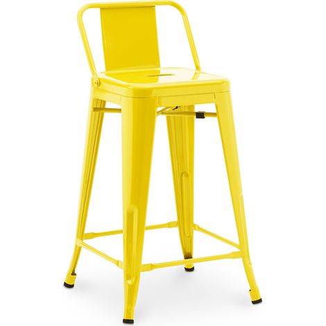 Privatefloor – Tabouret de bar avec dossier 60 cm – Acier 100% – Design industriel – Confort optimal pour espaces intérieurs – Idéal pour bars et cuisines (1/5)