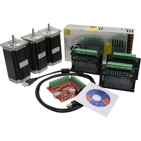 Kit de motor paso a paso, controlador TB6600, compatible con el controlador MACH3, 3 ejes, kit de 2,5 N·m (1/2)