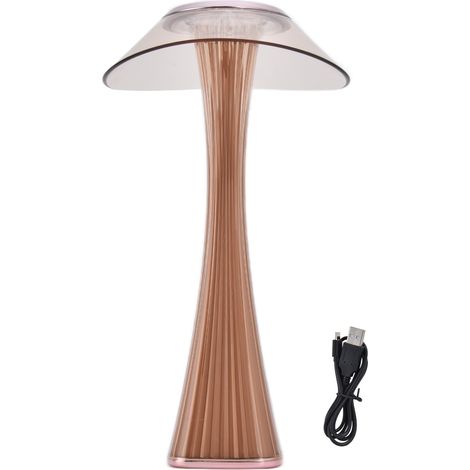 Lampe de table LED compacte à intensité variable, lampe de lecture tactile, chargement USB, lampe décorative, or rose 2784384 (1/5)