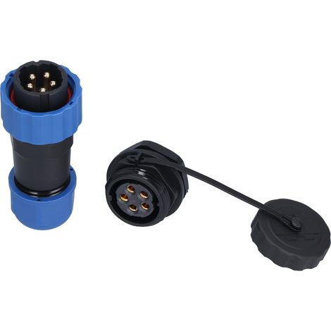 IP68 wasserdichter Luftfahrtstecker SP205 380V, Stecker/Buchse mit rückseitiger Mutter, Lötanschluss, 5 Pins (1/5)