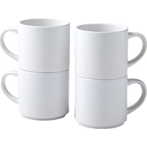 Set de tazas apilables Cricut blanco 300 ml 4 piezas