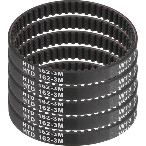 5pcs HTD-3M Rubber Timing Belt, 54 Teeth, 162mm Pitch Length x 6mm Width x 2.4mm Height, Closed Loop Pulley Belt (1/5)
