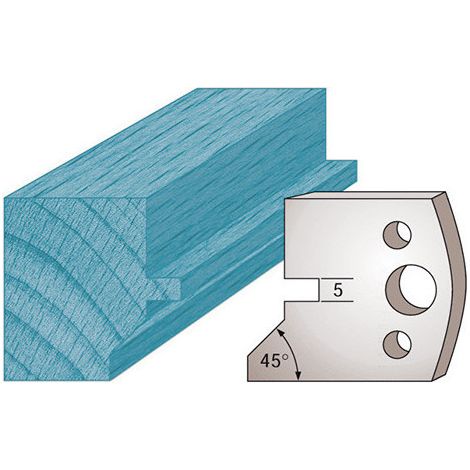 Jeu de 2 fers profilés Ht. 40 x 4 mm languette et chanfrein M83 pour porte-outils de toupie - Diamwood (1/2)