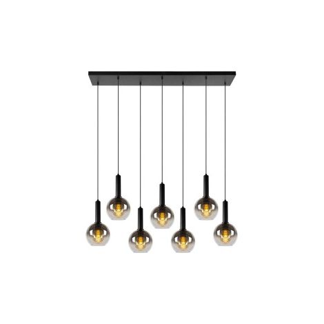 Lampada sospesa Marius 7 luci sfere vetro fumé Lucide