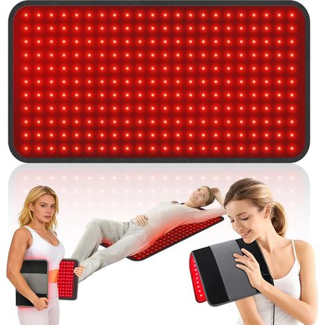 Grand tapis lumineux rouge de 61 x 30,5 cm pour le corps, 660 nm et 850 nm, 6 réglages de temps, 5 luminosités, 3 modes d'éclairage (1/5)