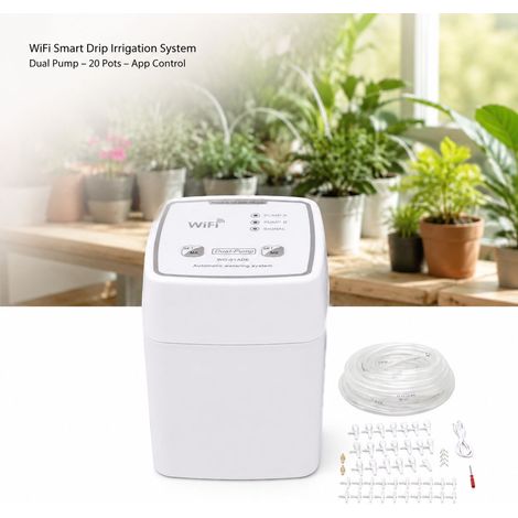 Toivize-Arroseur Automatique WiFi - Double Pompe - 20 Pots - Contrôle App - Minuterie Précise - Système Goutte à Goutte Intelligent pour Jardin (1/4)