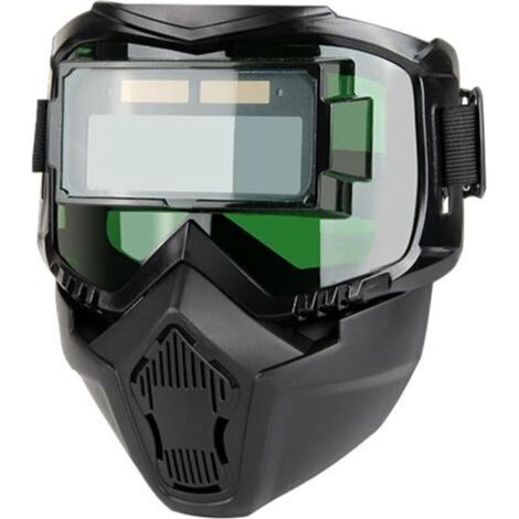 Casque de soudage à assombrissement automatique avec visière amovible et masque de soudage réglable pour le travail en usine, le traitement des métaux et le soudage TIG et MIG.