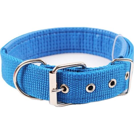 Collar para perro, desmontable, de nailon resistente, talla XXL, azul. (1/2)