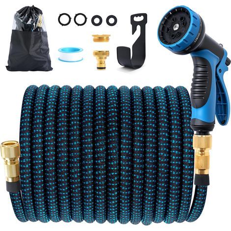 Tuyau Arrosage Extensible 15m - Tuyau D'arrosage avec Pistolet Multifonction 10 Jet, Tuyaux D'arrosage Adaptateurs 1/2\ (1/5)