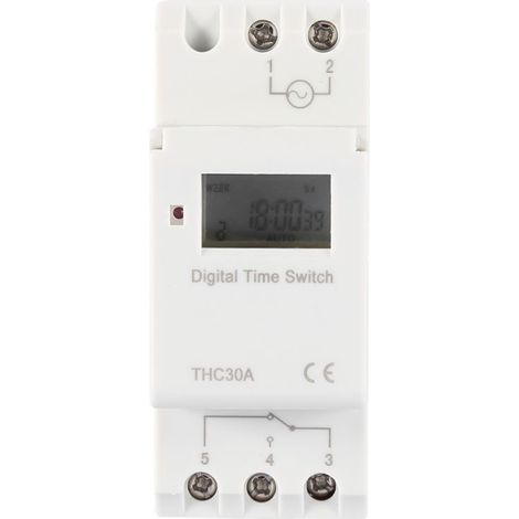 Minuterie numérique THC 30A 12V – Programmation électronique – Interrupteur horaire – Pour véhicules, bateaux et systèmes 12V (1/5)
