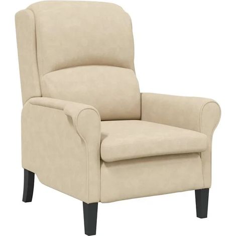 Fauteuil beige, 76 x 94 x 102 cm, microfibre. (1/5)