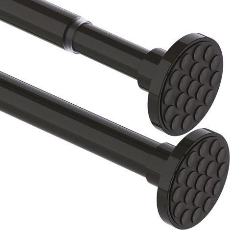 Tringle à rideau extensible antidérapante – Extra épaisse pour rideaux lourds – Longueur 75-110 cm – Noir