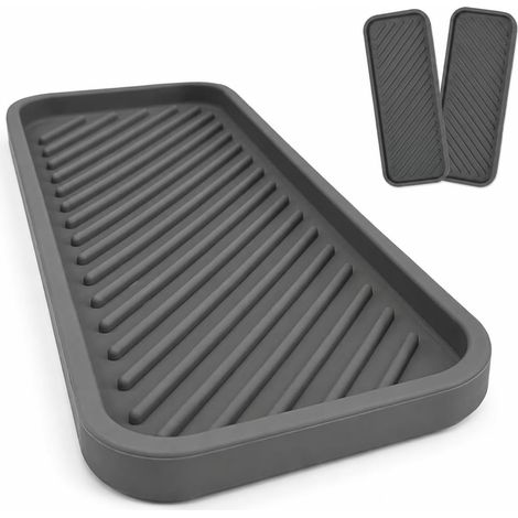 Lot de 2 Organisateur Évier Cuisine en Silicone, Support Éponge Cuisine Évier Antidérapant, Plateau Organisateur Multifonction pour Brosse, Savon (1/5)