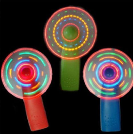 3pcs Handheld Fan with LED Light for Children's Office Outdoor (1/5)