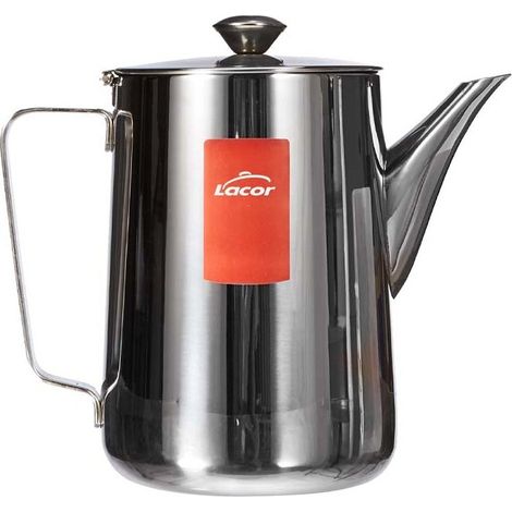 Cafetera Clasica Inoxidable Lacor  Cafetera 1,5 Litros  Permite preparar Te CafÃ© Leche Chocolate Leche Infusiones