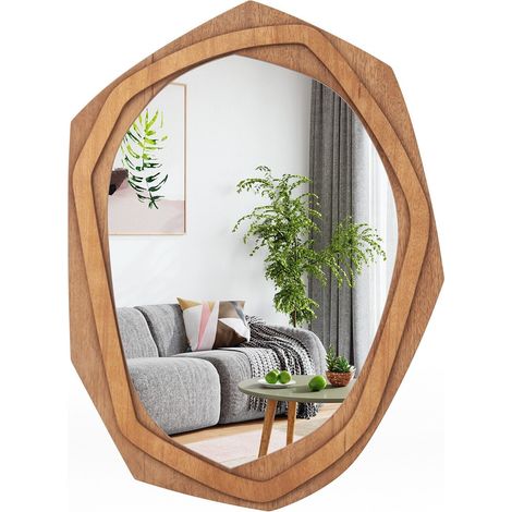Irregular Framed Decoration Wall Mirror Makeup Vanity Mirror W/Expansion Screws (1/5)