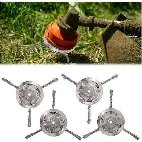 Weeding brushes for brush cutters. Steel brush head with 5 mm bore. Metal brush with conical shape for paving joints. (1/5)