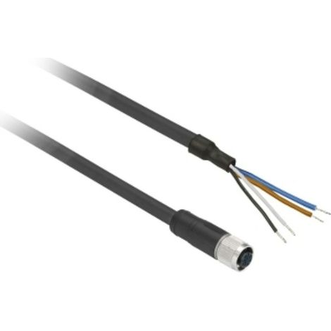 Télémécanique - Connettori precablati XZ - femmina dritto - M12 - 4 pins - cavo PUR 2 m - XZCP1141L2