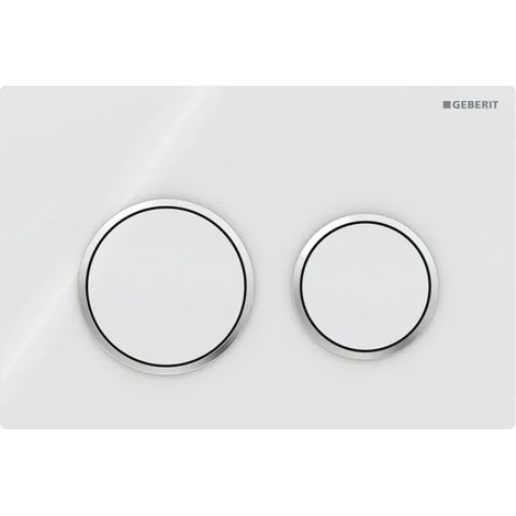 PLACCA DI COMANDO 2 TASTI OMEGA 20- Bianca - bordi tasti cromo GEBERIT