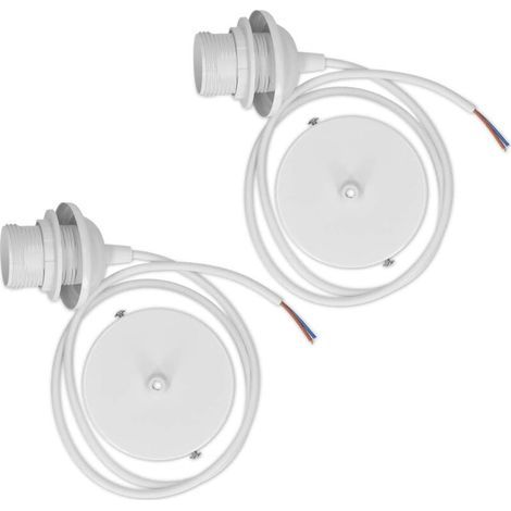 2x câble électrique pour lampe - Câble avec douille E27 et anneau de fixation - Suspension pour luminaire de plafond (1/5)