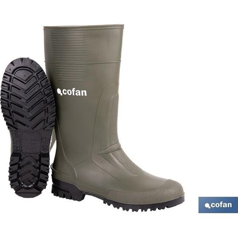 COFAN bota alta de agua pvc verde talla 37 , Bota de agua de caña alta, en color verde. Fabricada en PVC, con recubrimiento interior de punto. La suela que tiene es antideslizante. (1/4)