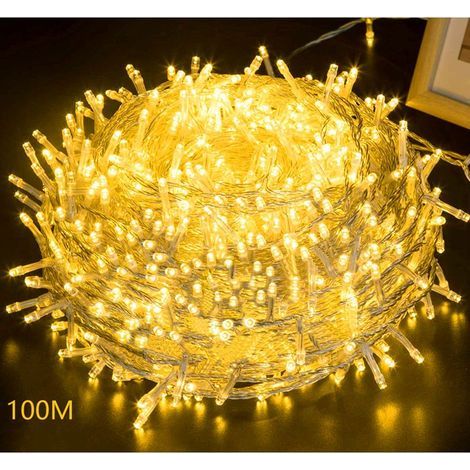 1 Lichterkette, 100 m, 2000 LEDs, 8 Modi, Speicherfunktion, Schutzart IP65, für Garten, Party, Weihnachten (1/5)