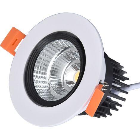 Plafonnier LED encastré 7 W, lumière chaude 3000 K, angle réglable, pour couloir, salon, chambre, 100-264 V (1/5)
