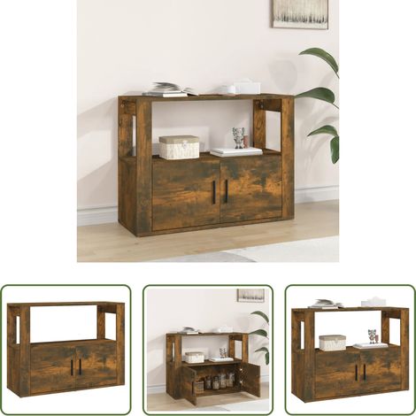Holzbeistelltisch - Sideboard Räuchereiche 80x30x60 cm Holzwerkstoff (1/5)