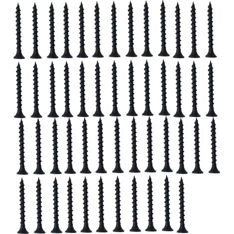Lot de 50 vis autoperceuses bleues en acier à ressort, filetage grossier, kit de visserie pour meubles, 6 x 1‑1/2 pouce (1/5)