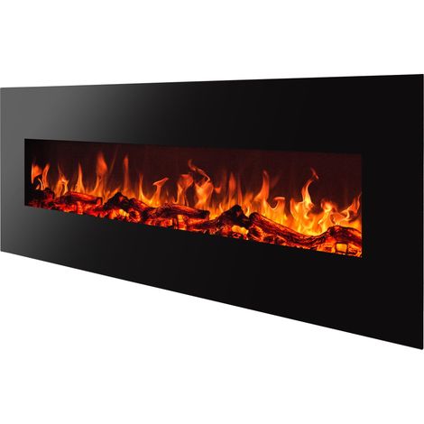 Viva – Poêle à gaz électrique 2 niveaux de puissance – Cheminée LED avec télécommande – Dimensions 152x55x12 cm – Installation facile