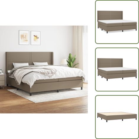 Cama de muelles ensacados - vidaXL Cama box spring con colchón tela gris taupe 200x200 cm - Cama de muelles ensacados