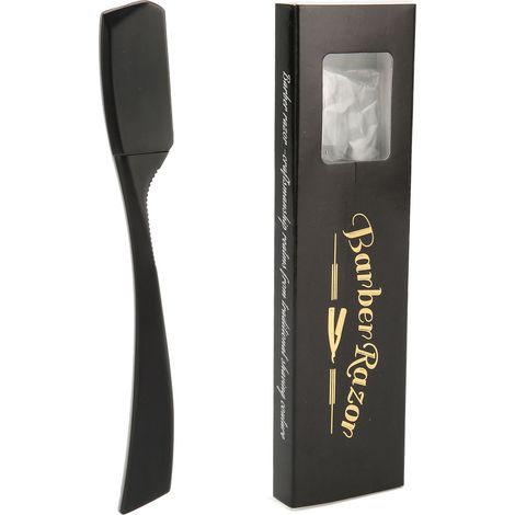 Porte-lame de rasoir barbe vintage en alliage de zinc, design ergonomique pour une fixation serrée, support de lame manuel noir (1/5)