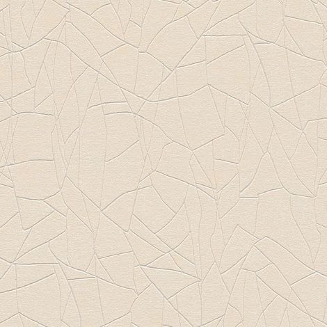 Grafik Tapete Profhome 399342 Vliestapete leicht strukturiert mit abstraktem Muster und metallischen Akzenten beige creme-weiß weiß 5,33 m2