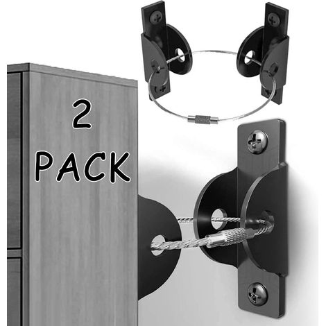 Sangles De Fixation Pour Meubles - Kit Anti-Renversement En Métal - Pour Livres, Armoires, Commodes, Écrans TV - 10 Pièces (1/5)