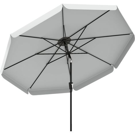 Outsunny 3 m Garden Parasol with Tilt & Crank, UPF30+ Outdoor Table Umbrella