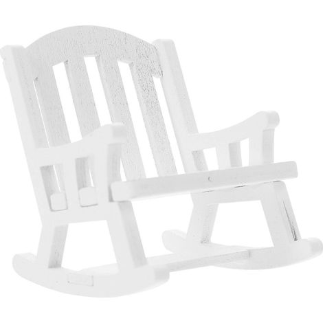 Mini fauteuil à bascule en bois, modèle compatible avec la décoration, lot de 2 meubles miniatures (1/5)