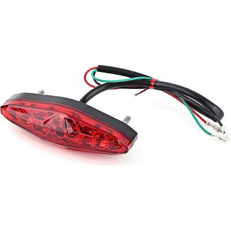Feu arrière universel rouge 12 V à 15 LED pour moto, quad et moto tout-terrain (1/3)