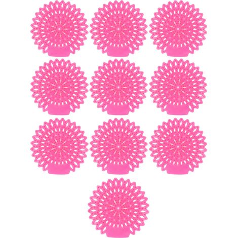 Lot de 10 écrans d'urinoir désodorisants, anti-éclaboussures, longue durée, pour toilettes et salle de bain, couleur goyave (1/5)