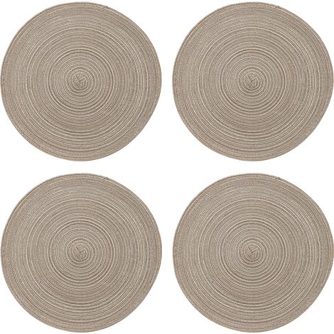 Placemat Ronde - 38 cm - Coton et Polypropylène - Protection Thermique pour Assiettes Bol Plaques - Usage Intérieur Extérieur - Lot de 1 (1/5)