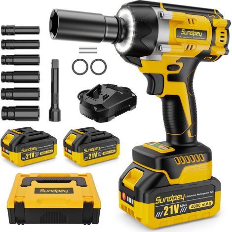 Cle a Choc Sans Fil Brushless 700 Nm, 21V Boulonneuse a Choc avec 2 Batteries 4,0Ah (1/5)