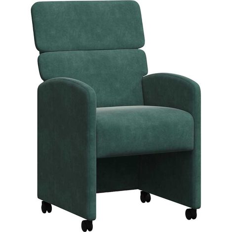 Maison Exclusive - Esszimmerstühle mit Rollen 2 pcs Dunkelgrün 58