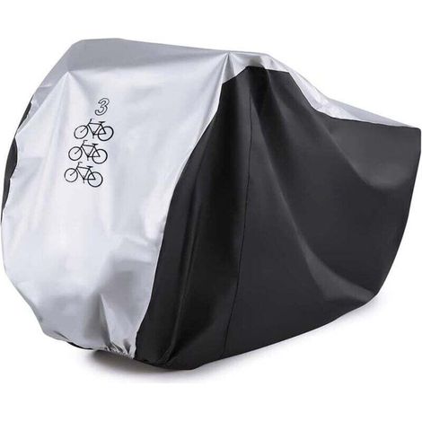 Housse de vélo pour 3 vélos - Housse de pluie imperméable - Résistante à la poussière et aux UV - Idéale pour VTT, vélo de route