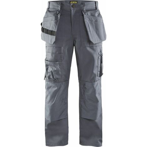 Blaklader – Pantalon de jardinage gris clair XL – Renfort CORDURA® aux genoux – Triple couture pour durabilité – Tissu 65% polyester 35% coton (1/7)