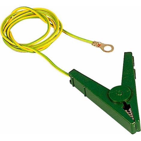 Pince crocodile de connexion terre avec câble de 1 mètre pour clôtures électriques